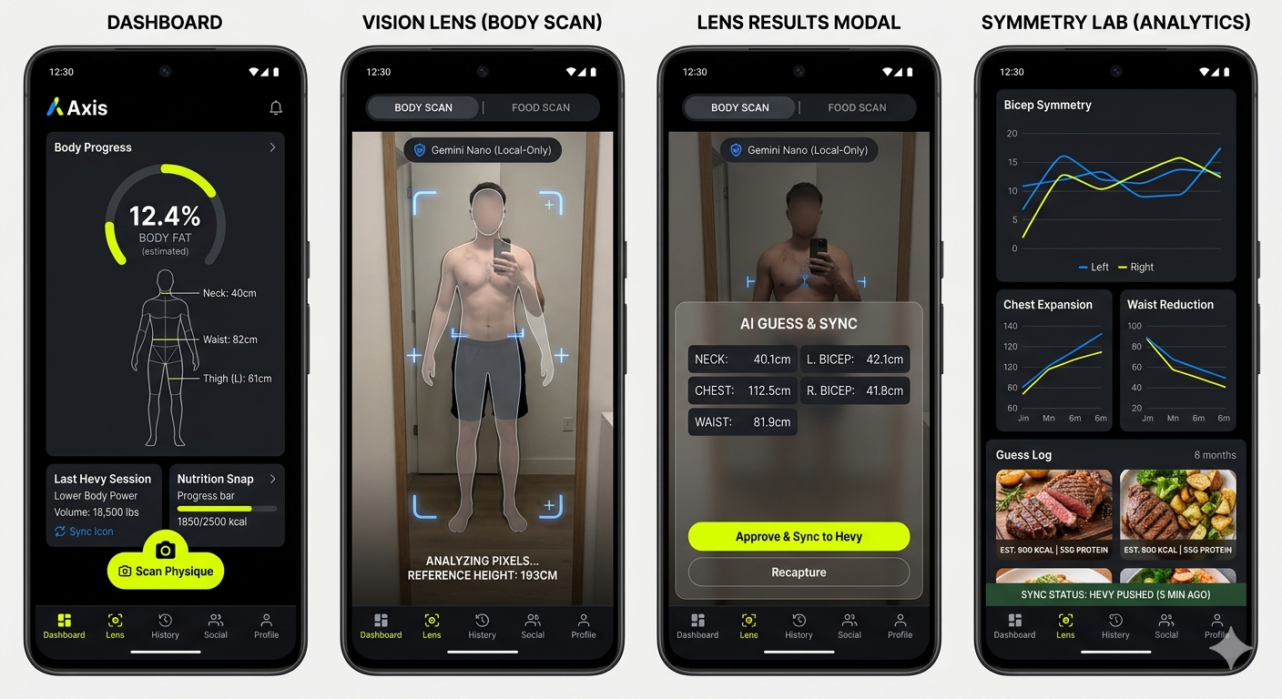 Axis App — AI Coach Chat, Body Scan Dashboard, and Workout Logger