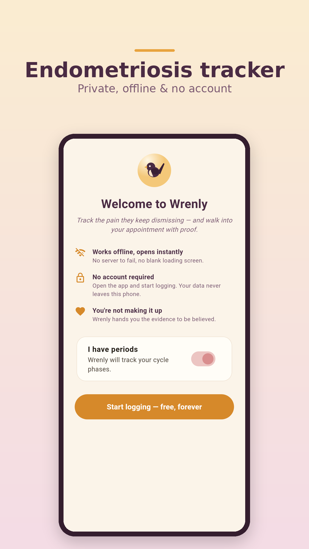 Wrenly onboarding welcome screen
